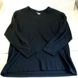 Vintage Silver Threads Ltd Black Long Sleeve Blouse Top size L Made in USA